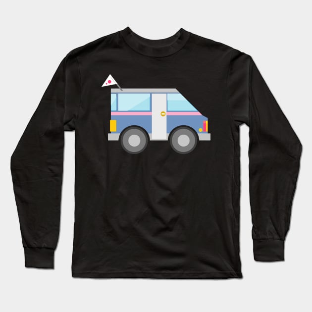 blue van road trip Long Sleeve T-Shirt by prettyguardianstudio